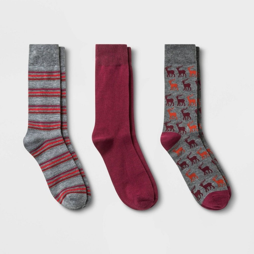 3pk Moose Crew Socks U-045 - Picture 2 of 2